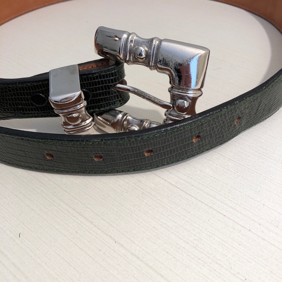 Hunter Green De Sanchez Genuine Lizard belt main image 5